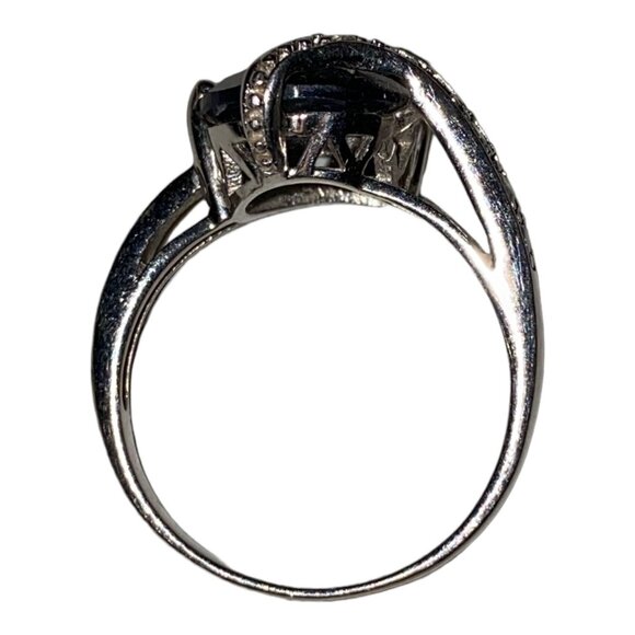 Ring Size 8.5 Blue Sapphire CZ Cubic Zirconia Sterling Silver 925 - Picture 10 of 10